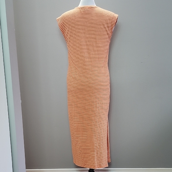 FRNCH stripes crew neck cap sleeves relax fit maxi dress - Picture 3 of 11